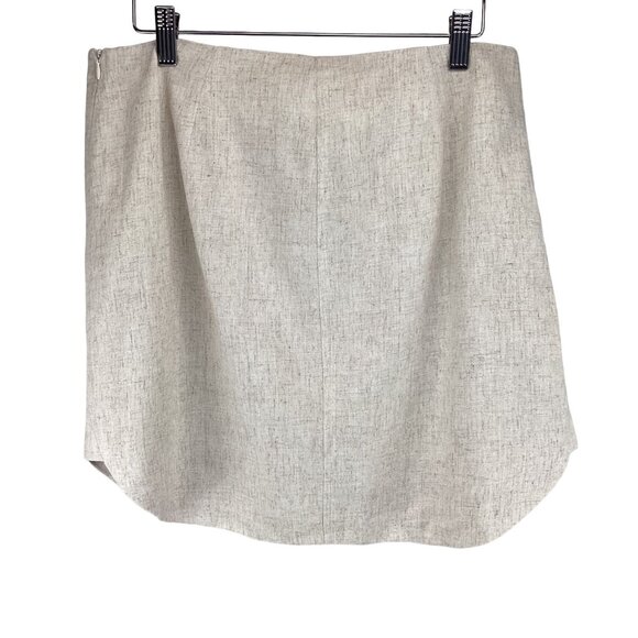 Sunday In Brooklyn Anthropologie Linen Mini‎ Skirt Size Large Natural Tie-Front - Picture 7 of 7